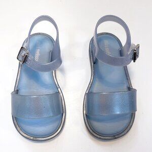 Mini Melissa Mar Sandal in Sparkly Silver, Size 8